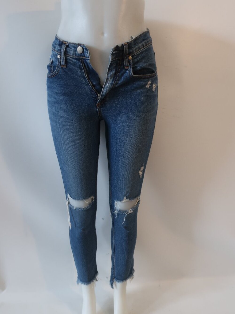 Womens Nobody True Jean Blue (Item- 74) High-Rise Relaxed Skinny Denim Jeans 24